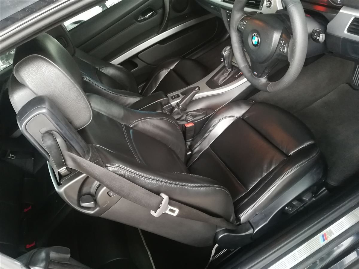 Finished black leather interior after restoration